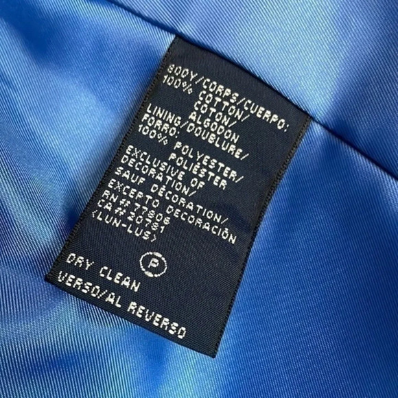 Tommy Hilfiger Blue Beige Women's Nautical Chain Rope Print Blazer Size 10 - Picture 12 of 15